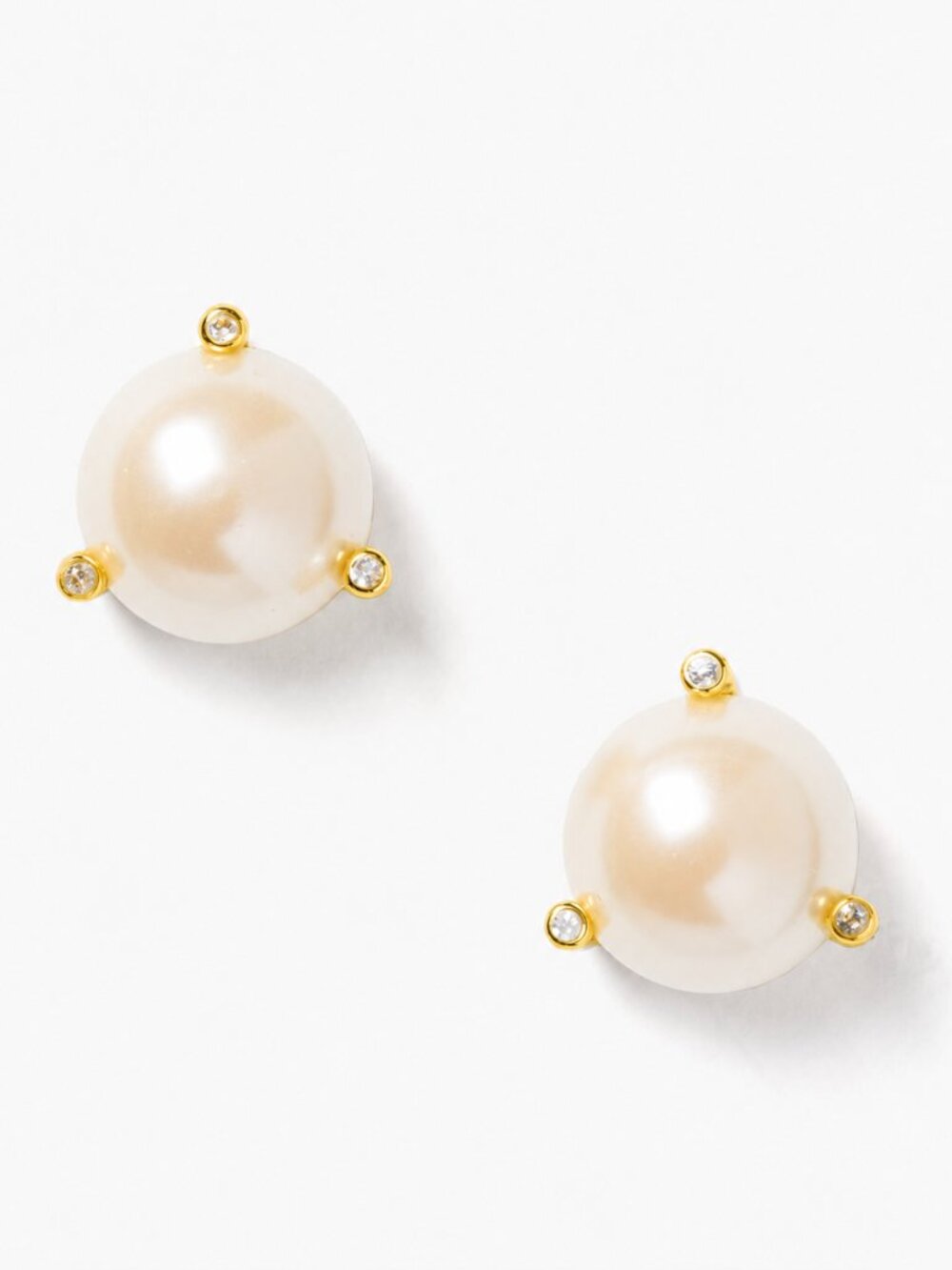 Kate Spade New York Faux Pearl Crystal Stud Earrings Gold Classic Pearl Earrings